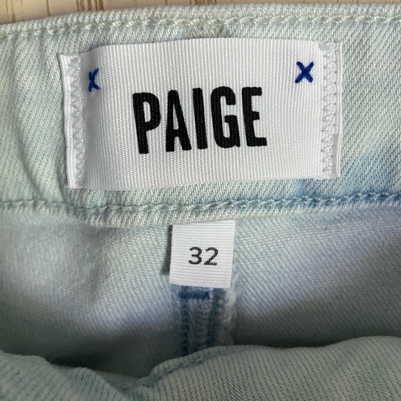 PAIGE Leenah Jeans High Rise Wide Leg Broadway Distressed Light Wash Size 32 - Picture 4 of 11